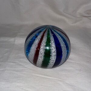 Elegant Striped Glass Art Sphere